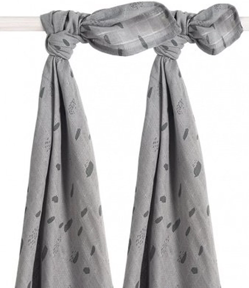 Jollein Hydrofiel Multidoek Spot 115x115cm - Storm Grey - 2 Stuks 14 Jollein Hydrofiel Multidoek Spot 115x115cm - Storm Grey - 2 Stuks - Afbeelding 14