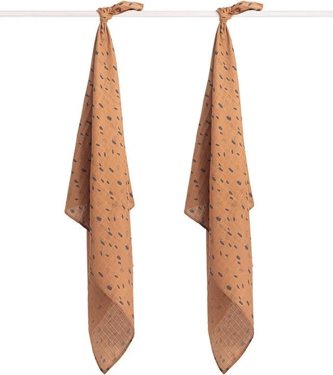 Jollein Hydrofiel Multidoek Spot 115x115cm - Caramel - 2 Stuks 2 Jollein Hydrofiel Multidoek Spot 115x115cm - Caramel - 2 Stuks - Afbeelding 2