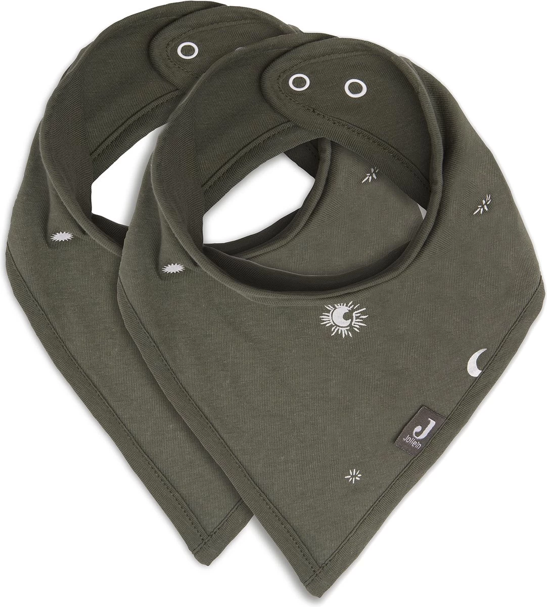 Jollein Slab Bandana Stargaze - Leaf Green - 2 Stuks 1 Jollein Slab Bandana Stargaze - Leaf Green - 2 Stuks