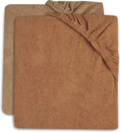 Jollein Aankleedkussenhoes Badstof 50x70cm - Caramel/Biscuit - 2 Stuks