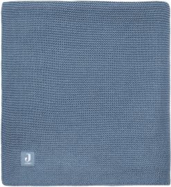 Jollein Baby Deken Wieg 75x100cm Basic Knit - Jeans Blue
