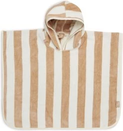 Jollein Badponcho Stripe Terry - Biscuit - GOTS