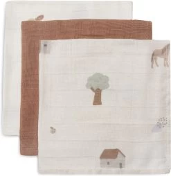 Jollein Monddoekje Hydrofiel Farm - 3 Stuks