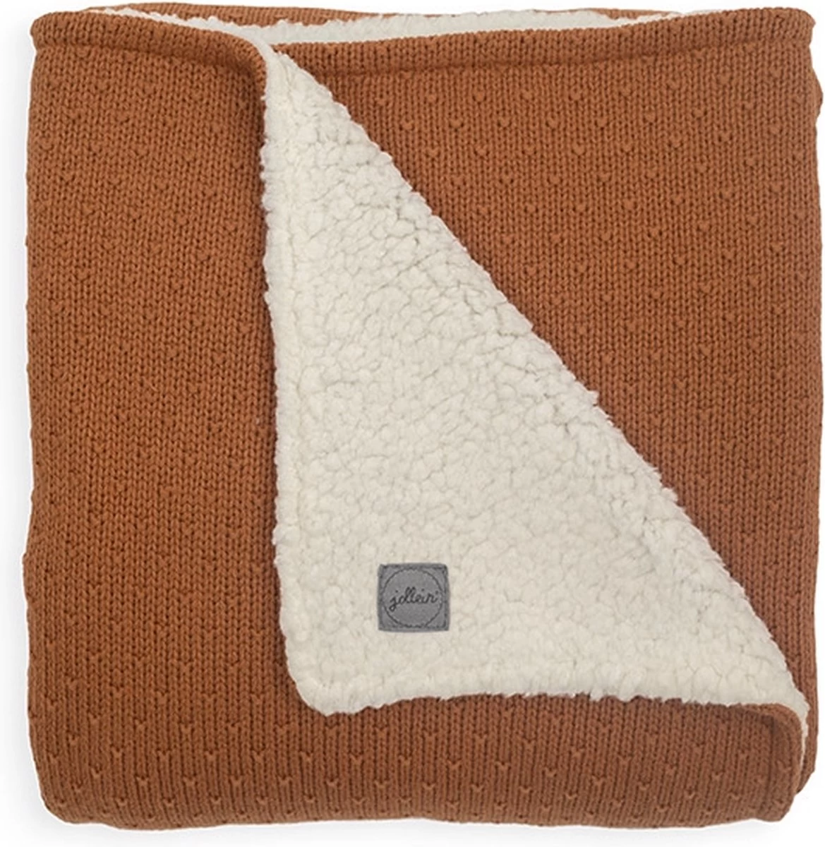 Jollein Baby Deken Ledikant 100x150cm Teddy - Bliss Knit - Caramel 1 Jollein Baby Deken Ledikant 100x150cm Teddy - Bliss Knit - Caramel