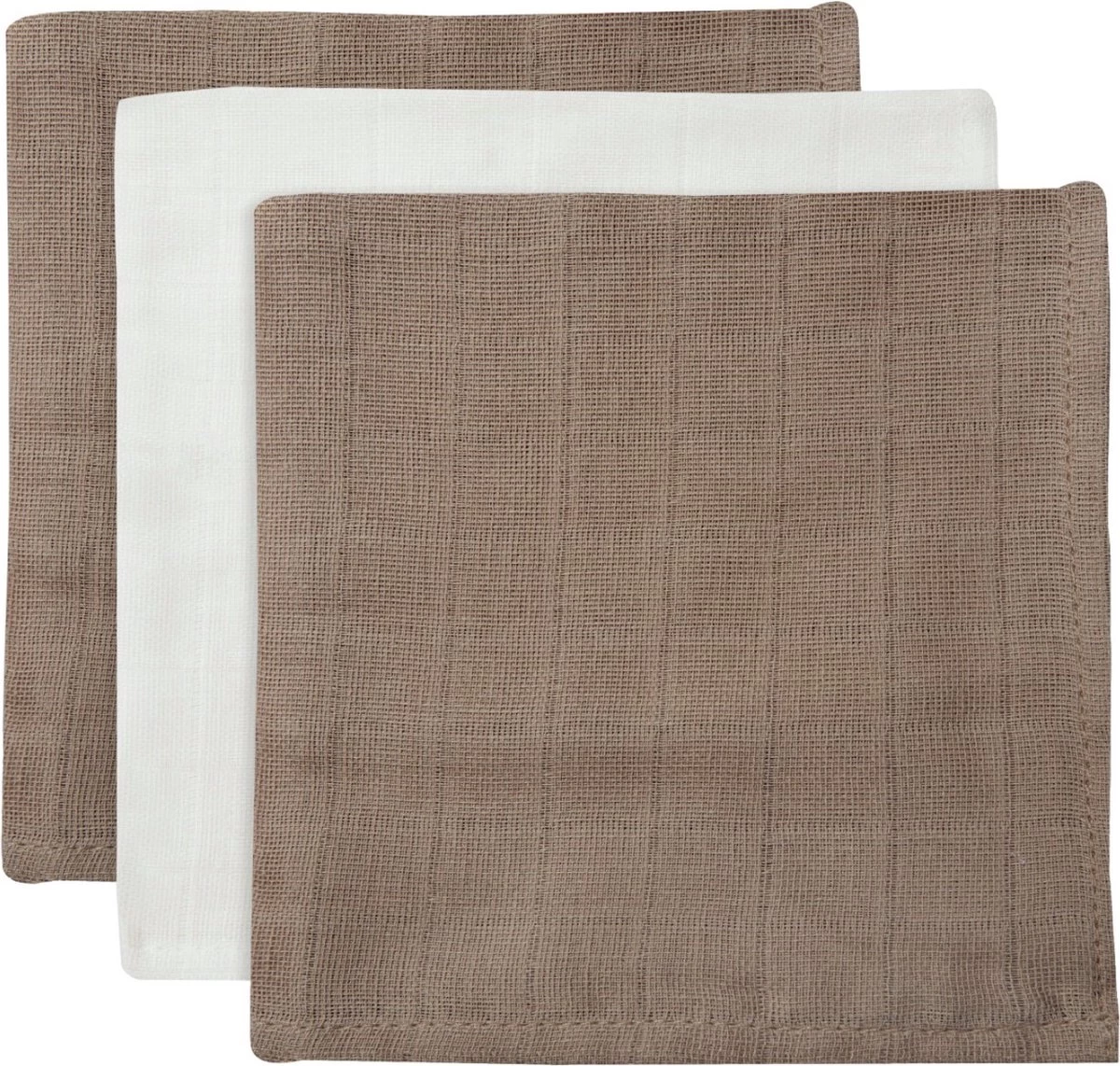 Jollein Baby Hydrofiel Monddoekje Bamboe Katoen - Biscuit/Ivory - 3 Stuks