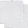 Jollein Hoeslaken Molton Ledikant 60x120cm - Wit - 2 Stuks
