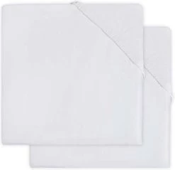 Jollein Hoeslaken Molton Ledikant 60x120cm - Wit - 2 Stuks