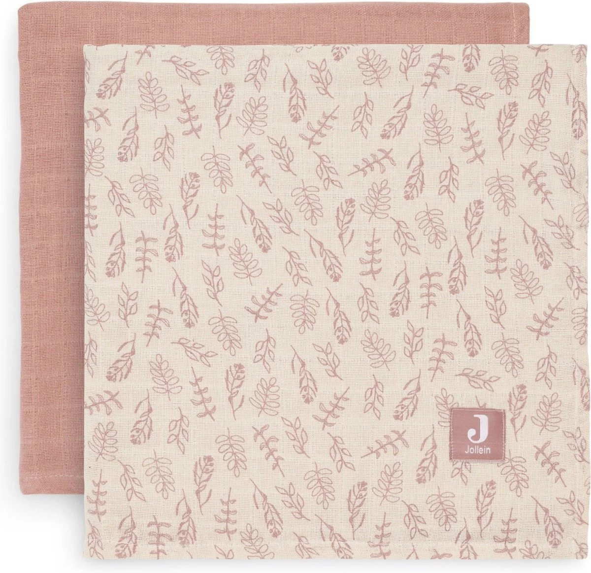 Jollein Hydrofiel Multidoek Meadow 115x115cm - Rosewood - 2 Stuks 1 Jollein Hydrofiel Multidoek Meadow 115x115cm - Rosewood - 2 Stuks