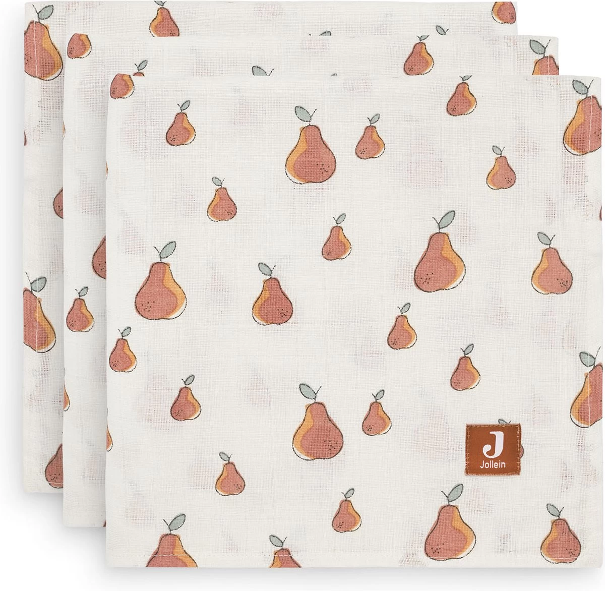 Jollein Hydrofiel Multidoek 70x70cm - Pear - 3 Stuks 1 Jollein Hydrofiel Multidoek 70x70cm - Pear - 3 Stuks