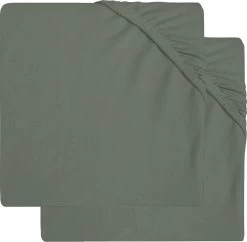 Jollein Baby Hoeslaken Boxmatras Jersey 75x95cm - Ash Green - 2 Stuks