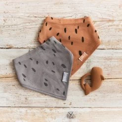 Jollein Slab Bandana Spot - Storm Grey/Caramel - 2 Stuks -Jollein Babyparadijs 1200x1200 287
