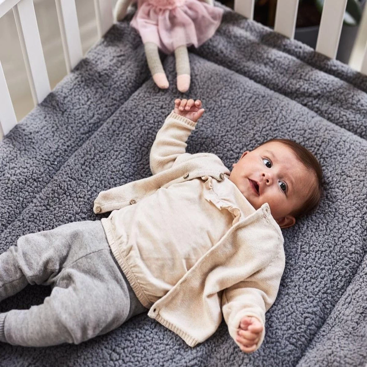 Jollein Boxkleed Teddy 80x100cm - Storm Grey 12 Jollein Boxkleed Teddy 80x100cm - Storm Grey - Afbeelding 12