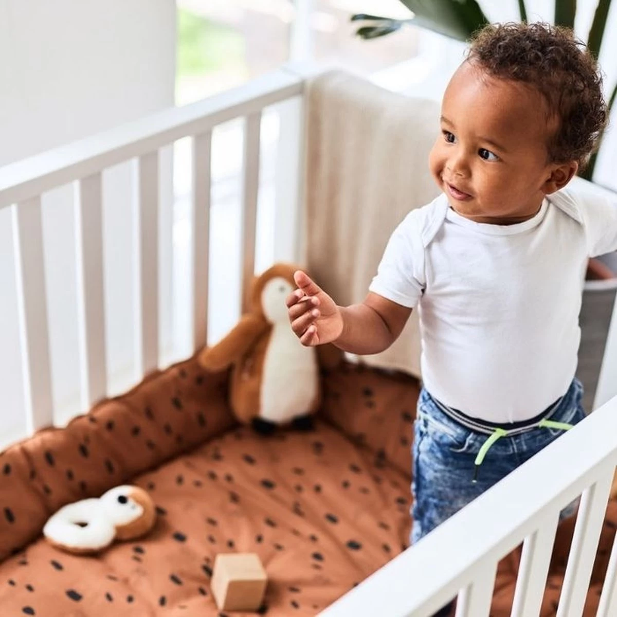 Jollein Boxkleed Spot 80x100cm - Caramel 7 Jollein Boxkleed Spot 80x100cm - Caramel - Afbeelding 7