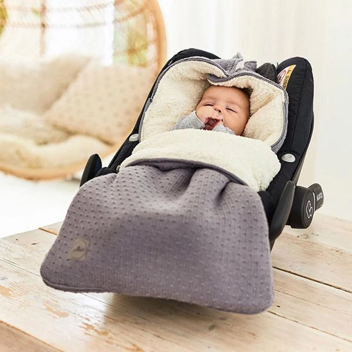 Jollein Voetenzak Voor Autostoel & Kinderwagen - Bliss Knit - Storm Grey 15 Jollein Voetenzak Voor Autostoel & Kinderwagen - Bliss Knit - Storm Grey - Afbeelding 15