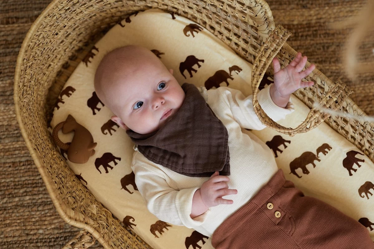 Jollein Slab Bandana - Wrinkled - Chestnut - 2 Stuks 6 Jollein Slab Bandana - Wrinkled - Chestnut - 2 Stuks - Afbeelding 6