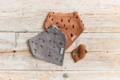 Jollein Slab Bandana Spot - Storm Grey/Caramel - 2 Stuks -Jollein Babyparadijs 1200x800 265