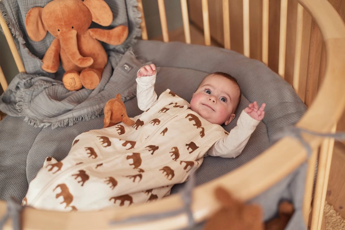 Jollein Boxkleed Rond ⌀ 95cm Basic Knit - Storm Grey 4 Jollein Boxkleed Rond ⌀ 95cm Basic Knit - Storm Grey - Afbeelding 4