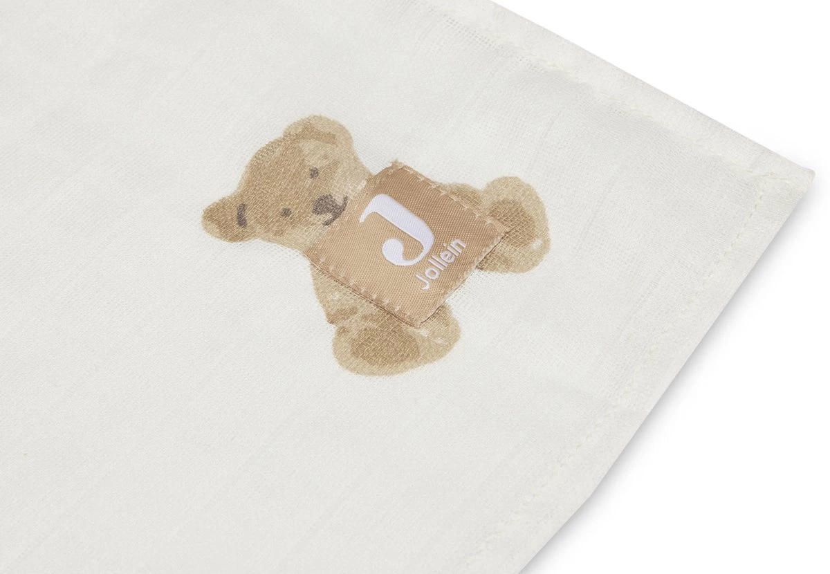 Jollein Hydrofiele Doek Large 115x115cm Teddy Bear- 2 Stuks 3 Jollein Hydrofiele Doek Large 115x115cm Teddy Bear- 2 Stuks - Afbeelding 3