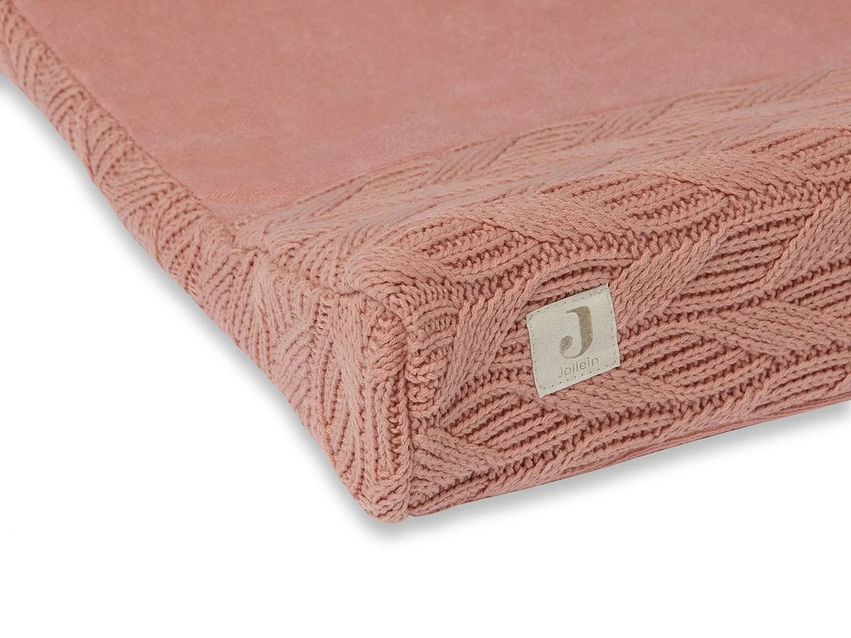 Jollein Aankleedkussenhoes Spring Knit 50x70cm - Rosewood 2 Jollein Aankleedkussenhoes Spring Knit 50x70cm - Rosewood - Afbeelding 2