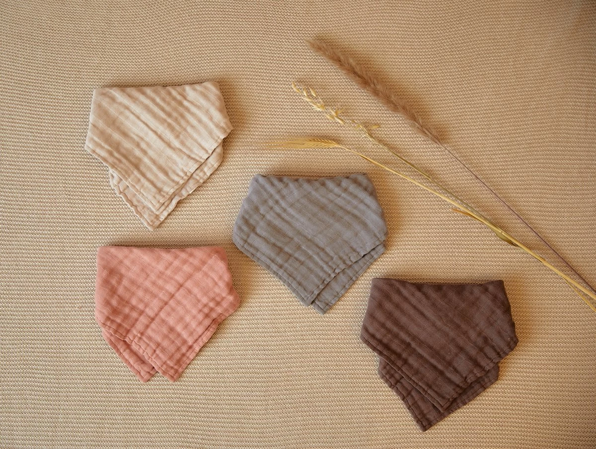 Jollein Slab Bandana - Wrinkled - Chestnut - 2 Stuks 8 Jollein Slab Bandana - Wrinkled - Chestnut - 2 Stuks - Afbeelding 8