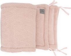 Jollein Bedomrander River Knit 180x35cm - Pale Pink -Jollein Babyparadijs 1200x949