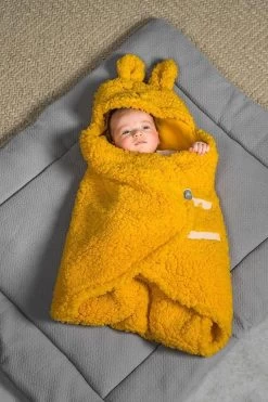 Jollein Wikkeldeken Bunny 100x105cm - Mustard -Jollein Babyparadijs 800x1200 188