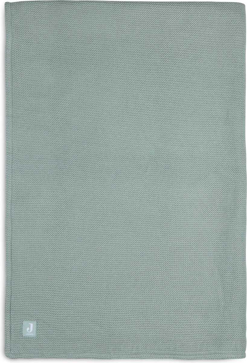 Jollein Baby Deken Ledikant 100x150cm Basic Knit Forest Green/Fleece 1 Jollein Baby Deken Ledikant 100x150cm Basic Knit Forest Green/Fleece