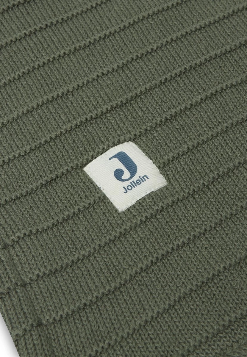 Jollein Baby Deken Wieg Velvet Pure Knit - Leaf Green - GOTS 7 Jollein Baby Deken Wieg Velvet Pure Knit - Leaf Green - GOTS - Afbeelding 7
