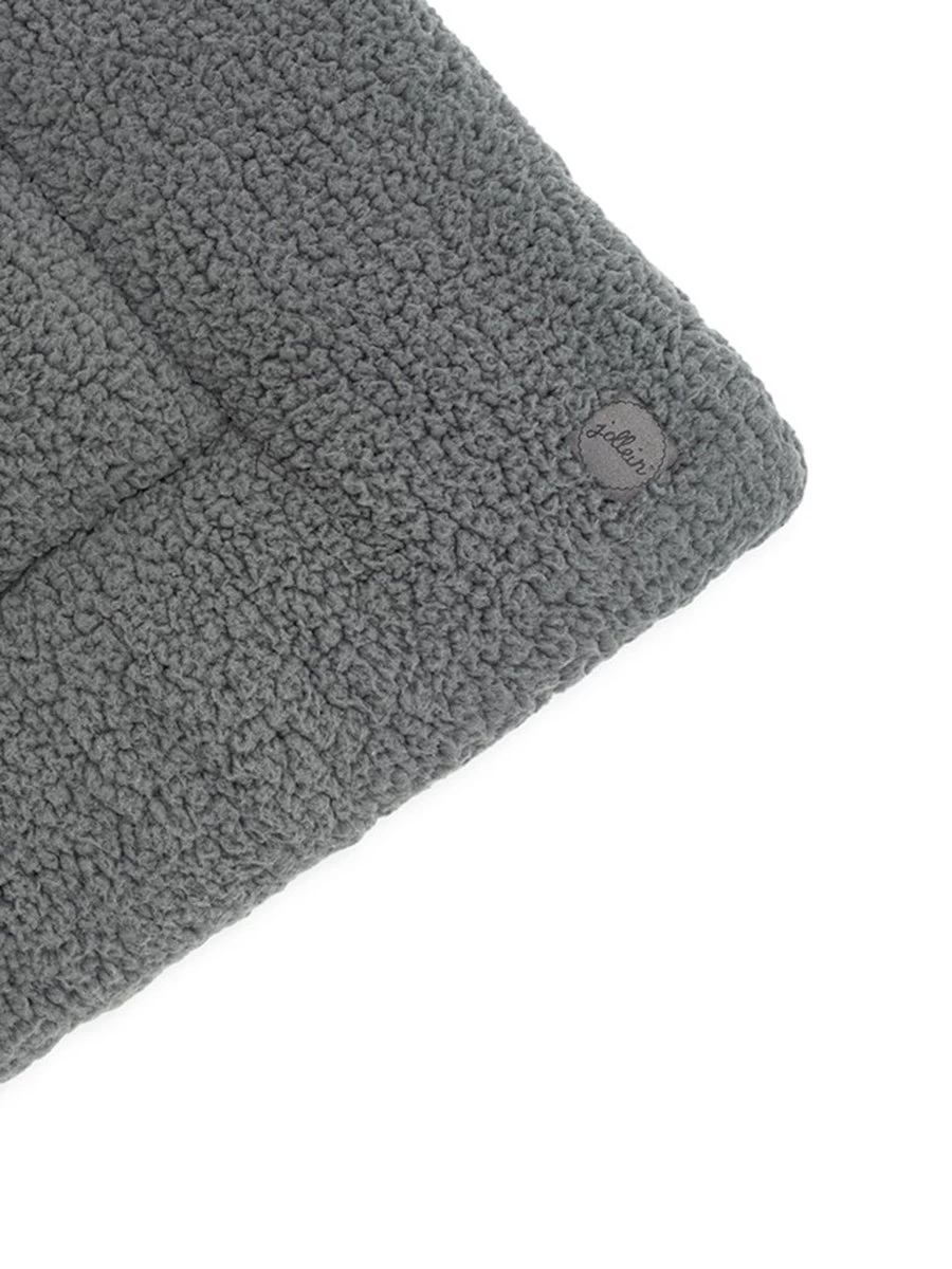 Jollein Boxkleed Teddy 80x100cm - Storm Grey 3 Jollein Boxkleed Teddy 80x100cm - Storm Grey - Afbeelding 3