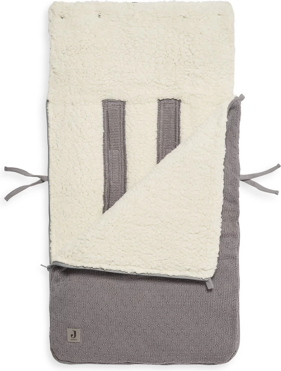 Jollein Voetenzak Voor Autostoel & Kinderwagen - Bliss Knit - Storm Grey 8 Jollein Voetenzak Voor Autostoel & Kinderwagen - Bliss Knit - Storm Grey - Afbeelding 8