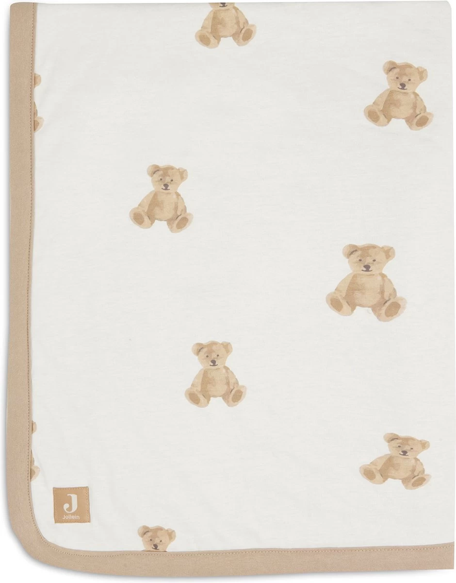 Jollein Baby Deken Wieg Jersey 75x100cm - Teddy Bear 1 Jollein Baby Deken Wieg Jersey 75x100cm - Teddy Bear