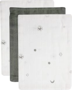 Jollein Baby Washandje Hydrofiel Stargaze - Leaf Green - 3 Stuks -Jollein Babyparadijs 964x1200