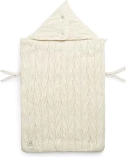 Jollein Voetenzak Voor Autostoel & Kinderwagen - Spring Knit - Ivory -Jollein Babyparadijs 965x1200